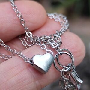 Minimalist Bespoke Heart Pendant Silver Chain Hypoallergenic Dainty Valentine